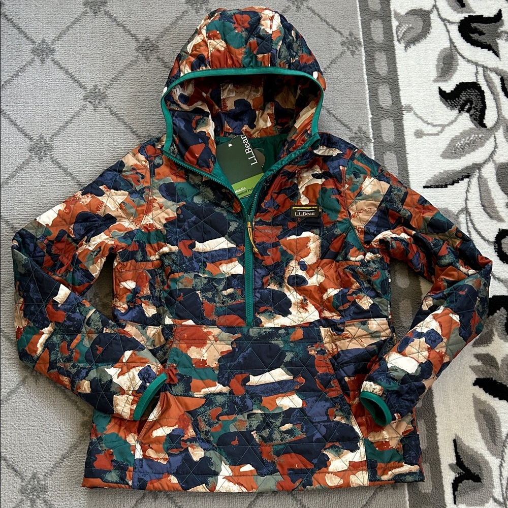 L.L. Bean Katahdin Insulated Hooded Primaloft Pullover in Camo